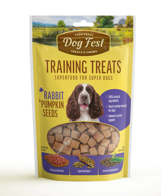 Dog Fest Training Treats Rabbit & Pumpkin Seeds 90g
