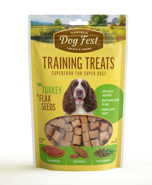 Dog Fest Training Treats Turkey & Flax Seeds 90g