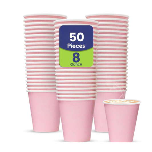 Paper Cup Single Wall – 8oz Pink | Eco-Friendly Disposable Hot & Cold Drink Cups