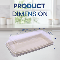 Bagasse Sushi Container with PET Lid | Eco-Friendly Food Packaging