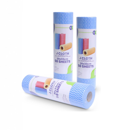 SNH – J Cloth Roll Blue 30x33 cm | 50 PCS x 1 PKT | Multipurpose Non-Woven Cleaning Wipes