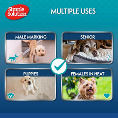 Simple Solution Improved Fit Disposable Female Dog Diapers, White, X-Small, Pack of 1 (12 Pieces)