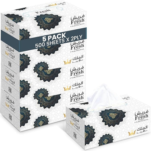 FRESH KING Facial Tissue 5 Boxes | Soft & Hygienic Disposable Tissues