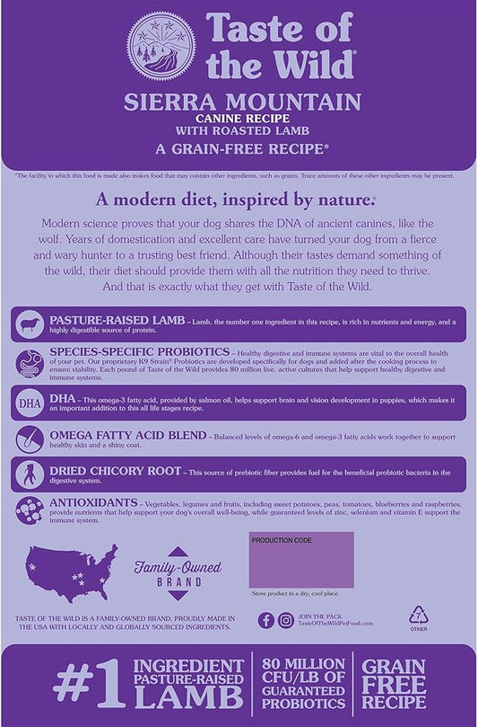 Taste of the Wild Sierra Mountain Canine Recipe with Roasted Lamb 2.27kg