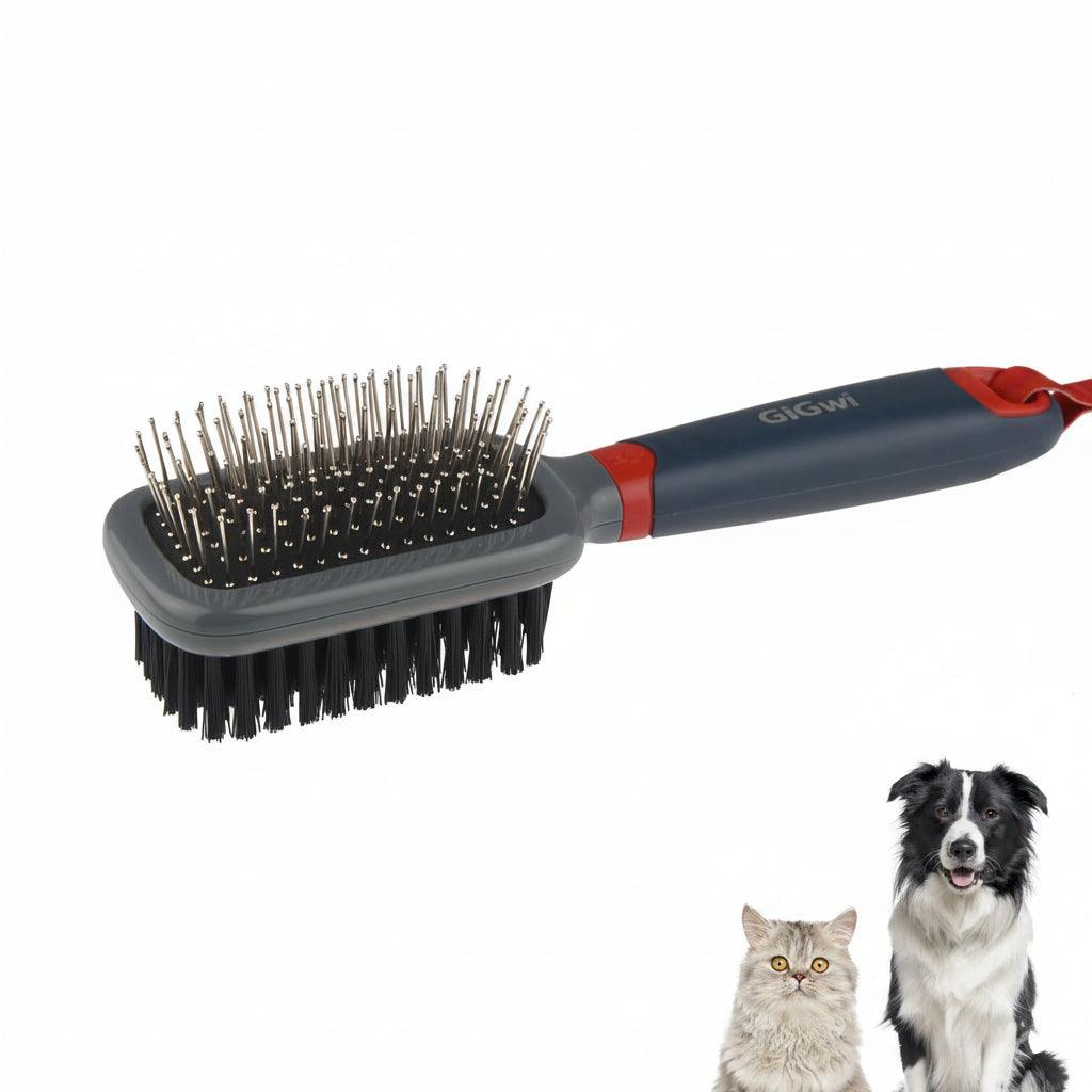 Double-Sided Brush Nylon Bristles & Pins for Dogs and Cats