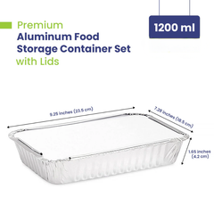 Aluminium Food Containers with Paper Lids – Multiple Sizes | Food-Grade Takeaway Packaging