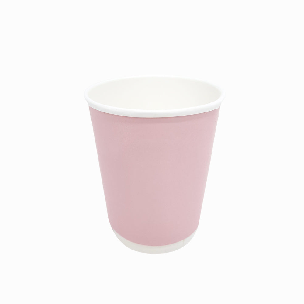 Double Wall Coffee Cup Baby Pink Without Lid 25 Pieces