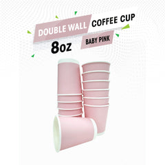 Double Wall Coffee Cup Baby Pink Without Lid