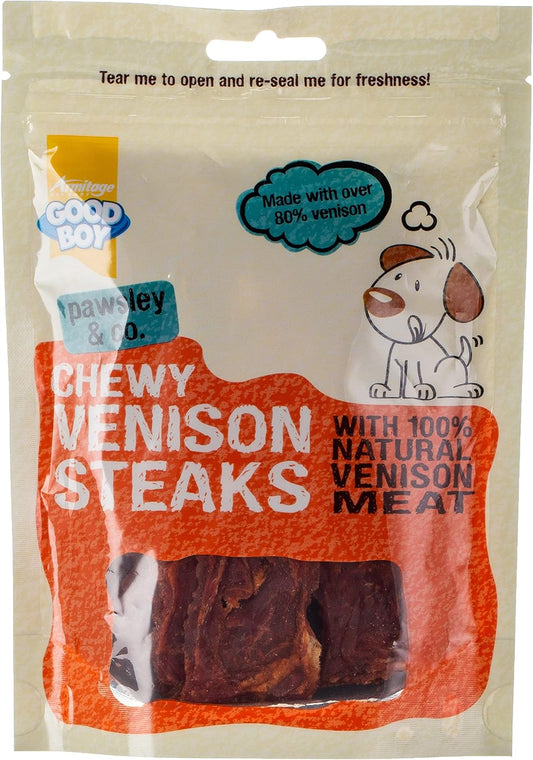 GOOD BOY Chewy Venison Steaks Dog Treats 80G