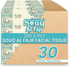 SOUQ AL FAJR Facial Tissue – 200 Sheets | 5 Boxes x 1 Packet | Soft & Premium
