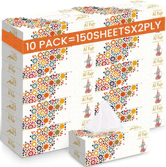 Al Fajr Facial Tissue – 150 Sheets, 2-Ply | Soft & Strong Facial Tissue | 5 Boxes
