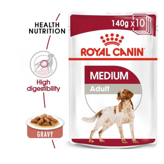 ROYAL CANIN SIZE HEALTH NUTRITION MEDIUM ADULT (WET FOOD - POUCHES) 1x140g