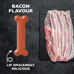 Tasty Bone Nylon Dog Chew Toy, Durable & Indestructible Chew for Large Dogs, Bacon Flavor