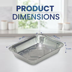 Aluminium Food Containers with Paper Lids – Multiple Sizes | Food-Grade Takeaway Packaging