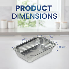 Aluminium Food Containers with Paper Lids – Multiple Sizes | Food-Grade Takeaway Packaging