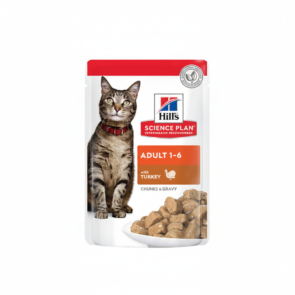 Hill’s Science Plan Adult Wet Cat Food Turkey Pouches (12x85g)