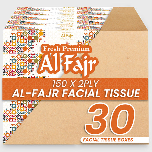 Al Fajr Facial Tissue 150 Sheets 2 Ply Pack 30 Pieces