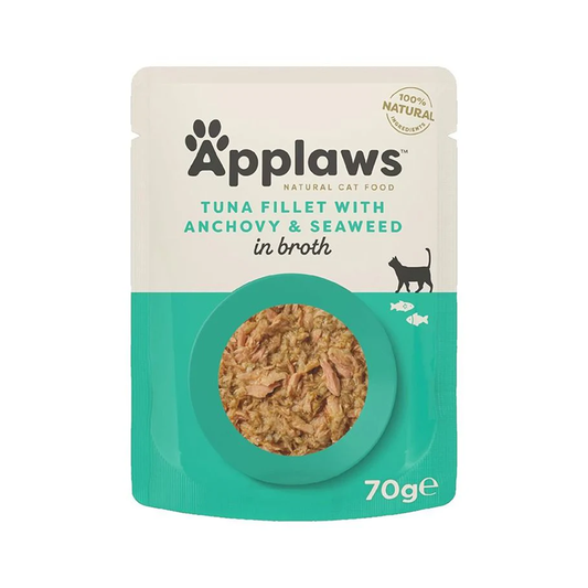 Applaws Tuna with Anchovy & Seaweed in Broth Wet Cat Food 70g Pouch