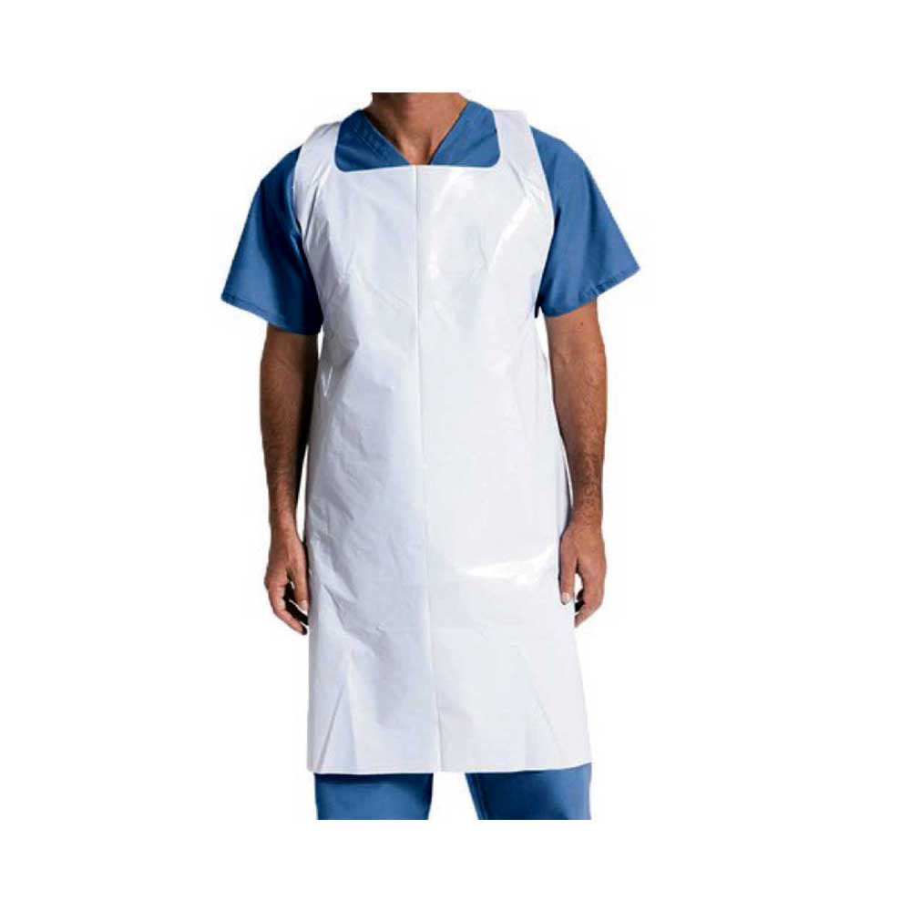 Apron Plastic Disposable White 100 Pieces