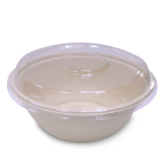 Bagasse Round Containers with Lids | CH550–CH1000 | Eco-Friendly Takeaway Boxes | Bulk Pack