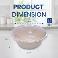 Bagasse Round Containers with Lids | CH550–CH1000 | Eco-Friendly Takeaway Boxes | Bulk Pack