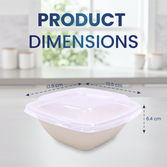 Bagasse Square Food Containers with PET, PP & Bagasse Lids – Eco-Friendly Packaging