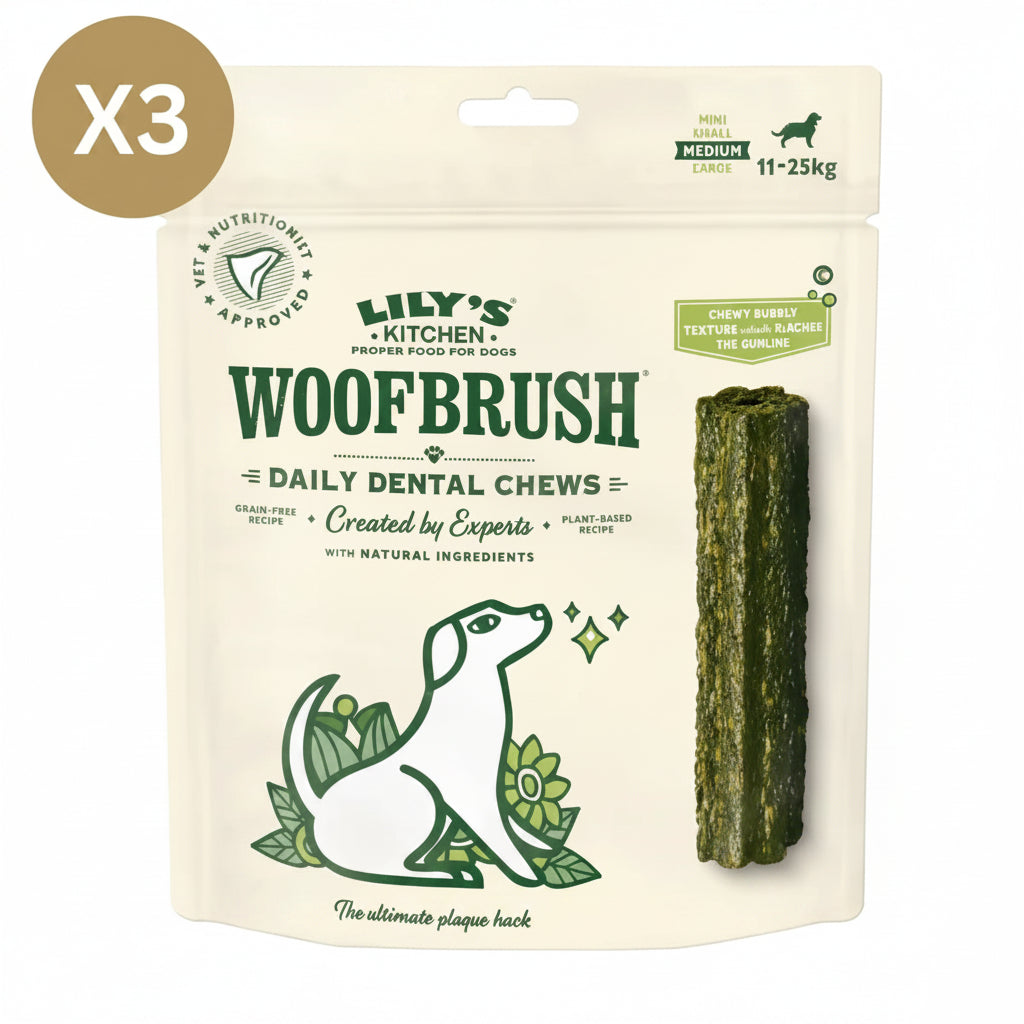 Lily's Kitchen Woofbrush Dental Dog Chews Bulk Pack - MEDIUM