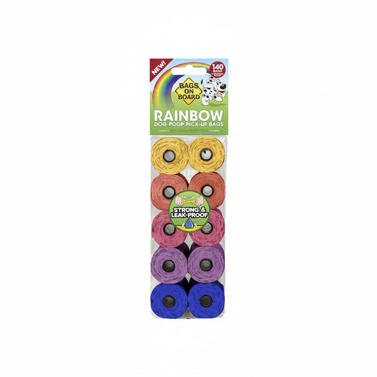 Bags On Board Rainbow Dog Poop Bags â€“ 140 Bags