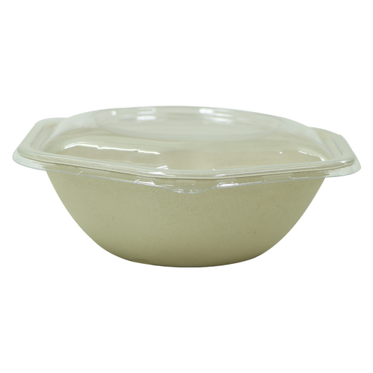 Bagasse Hexagon Shape Bowl 1000ML With Pet Lid 300 Pieces - Your One Stop Solution UAE