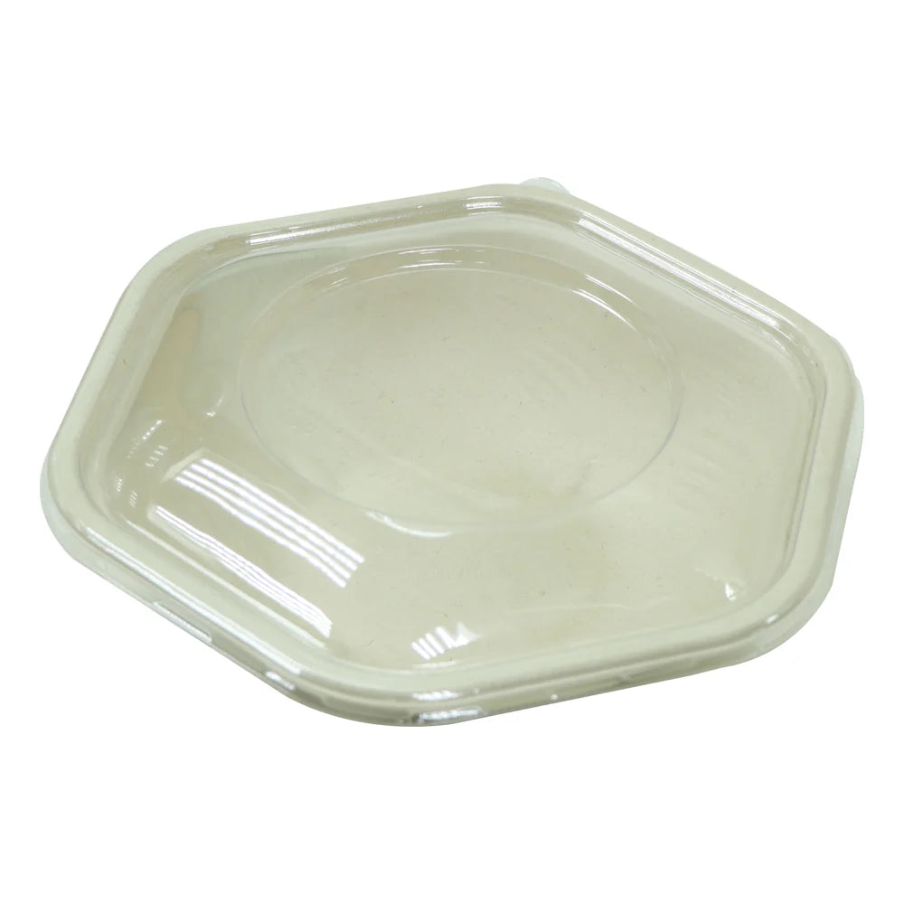 Bagasse Hexagon Containers with PET Lids – CBH750 & CBH1000 | Eco Takeaway Boxes