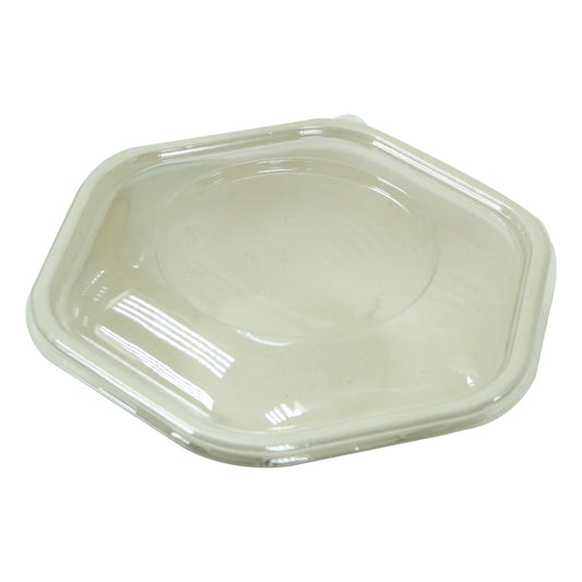 Bagasse Hexagon Containers with PET Lids – CBH750 & CBH1000 | Eco Takeaway Boxes