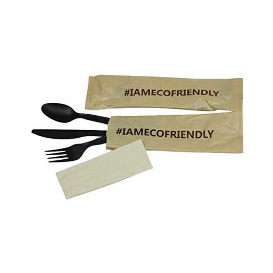 PLA Cutlery Set Fork Spoon Knife With Napkin - Your One Stop Solution UAE