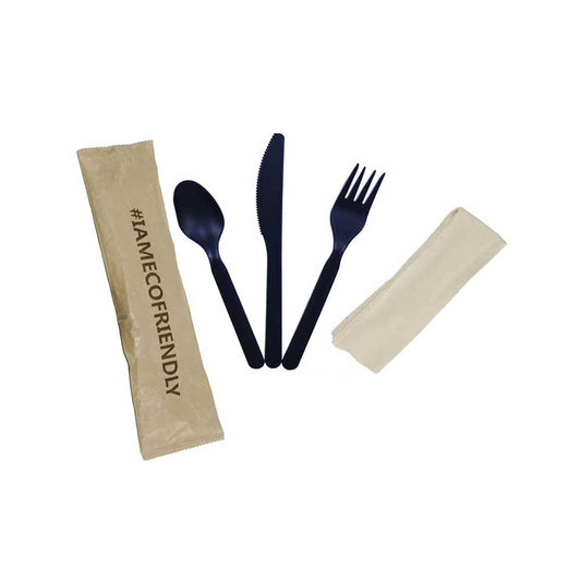 PLA Cutlery Set Fork Spoon Knife With Napkin - Your One Stop Solution UAE