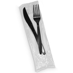 Cutlery Pack – Black Spoon & Knife | Disposable Hygienic Tableware for Cafes, Restaurants & Catering