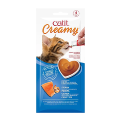Catit Creamy Lickable Treats,Salmon & Prawns, 12pk/box