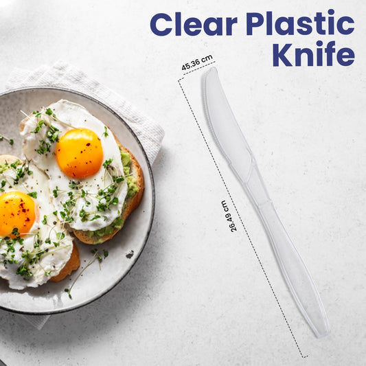 Clear Plastic Knife Heavy Duty Cutlery