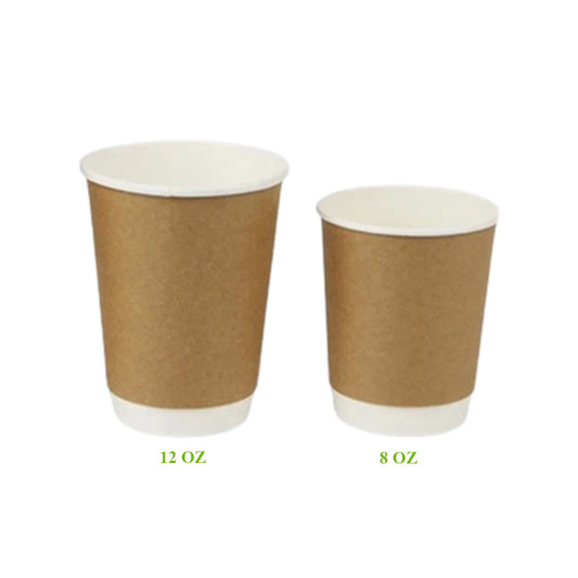Coffee Cup Brown 8 Oz Double Wall 20X25 1X500 Pieces - Your One Stop Solution UAE