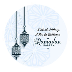 Ramadan Paper Sticker 5CM Round Personalized 150 Pieces, SNH Packing