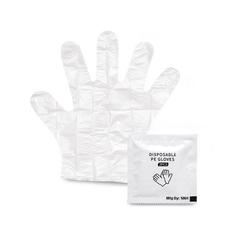 SNH Wrapped PE Gloves – White & Black | Disposable Food Handling Gloves