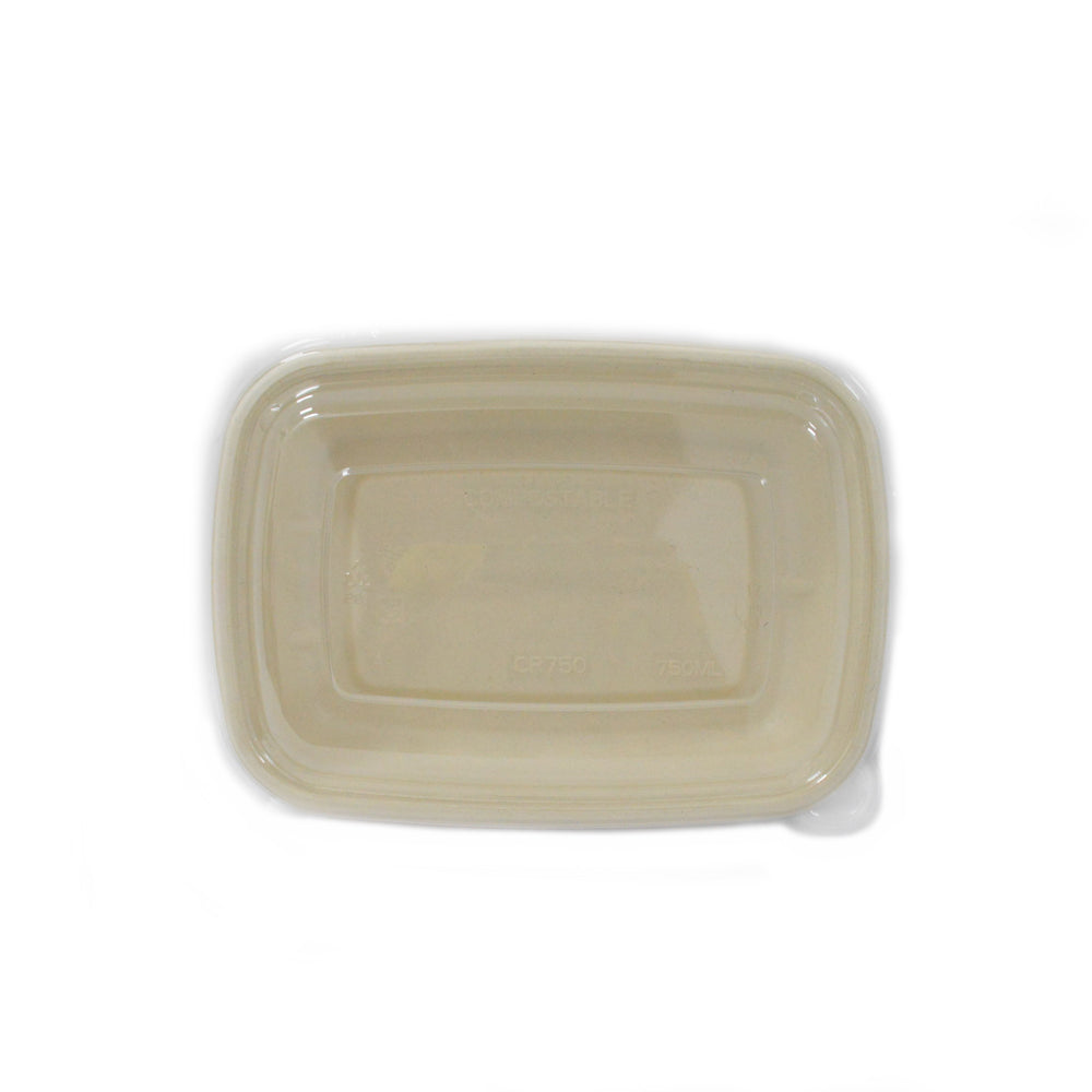 Bio-Degradable Rectangular 750 ML Container Pet Lid