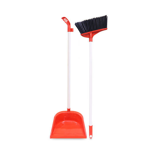 Brush With Dustpan Set Red One Piece