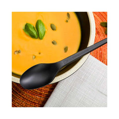 Bio-Degradable PLA Black Spoon 50 Pieces