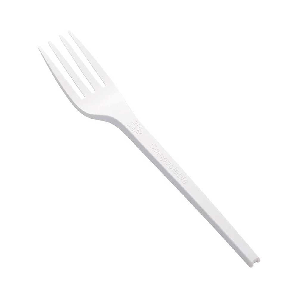 CPLA Individual Cutlery – Fork, Knife & Spoon (Black & White) – Biodegradable Disposable Tableware