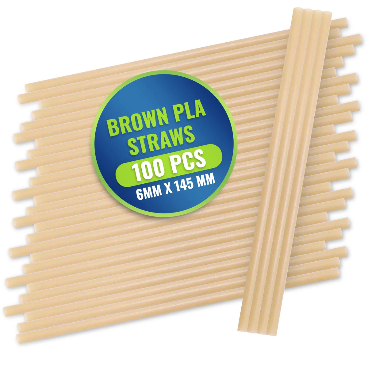 Eco-Friendly PLA Coffee Straws – Wrapped (6mm & 8mm, 145mm & 200mm) –100 PIECES X 50 PKT