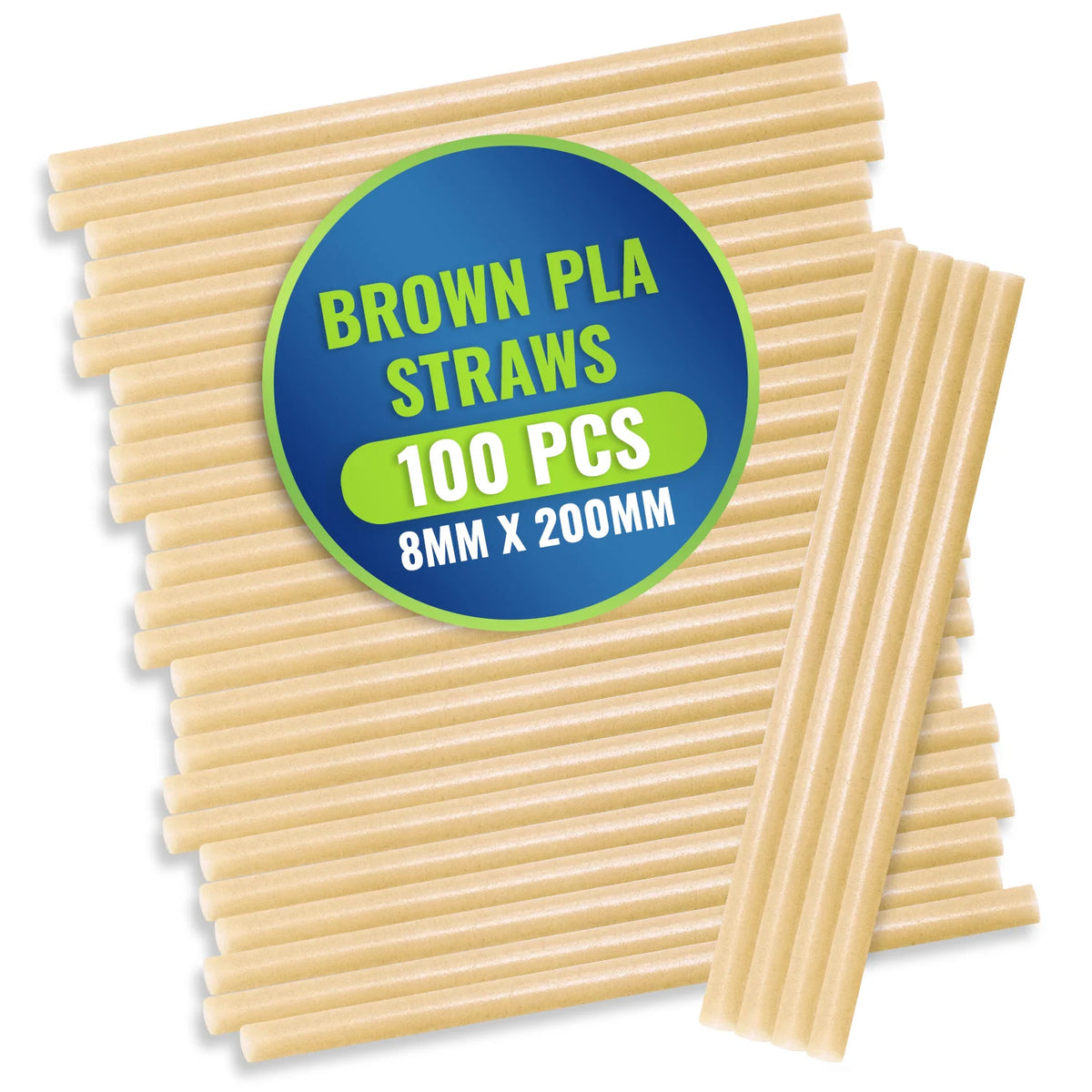 Eco-Friendly PLA Coffee Straws – Wrapped (6mm & 8mm, 145mm & 200mm) –100 PIECES X 50 PKT