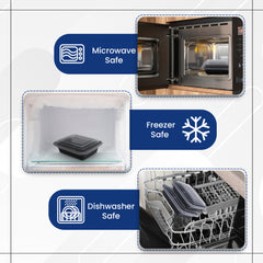 Rectangular Microwave Container 24oz Black Base With Lid
