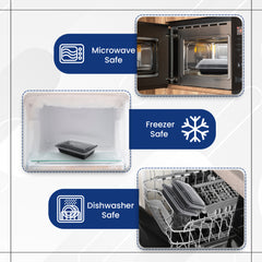 Rectangular Microwave Container 38oz Black Base With Lid