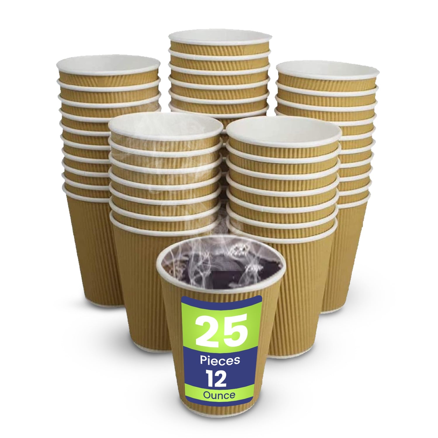 Kraft Ripple Coffee Cup Without Lid 25 Pieces