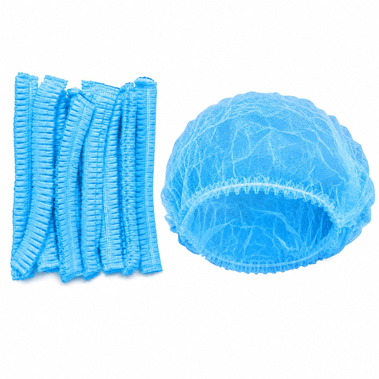 Disposable single elastic hair net for kitchens, restaurants and catering use