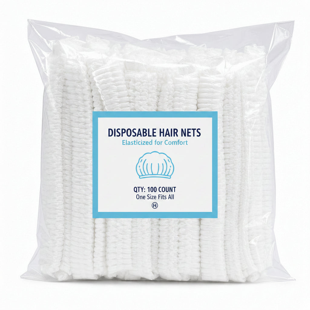 Disposable elastic hair net for kitchens, restaurants and catering use